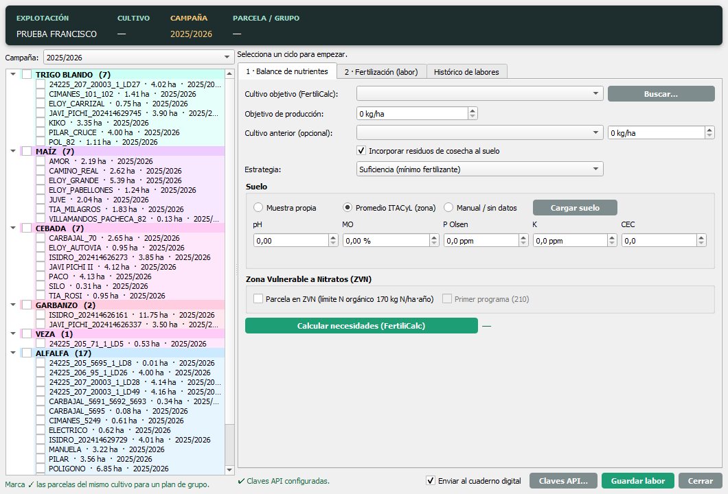 Plugin Fertilización: plan de abonado con FertiliCalc